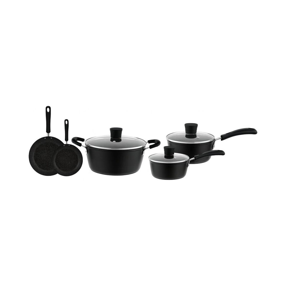Millvado - Rainbow Home Collection, 8 Pc Non-Stick Cookware Set, Black
