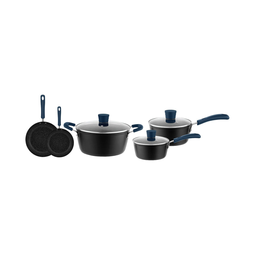 Millvado - Rainbow Home Collection, 8 Pc Non-Stick Cookware Set, Blue