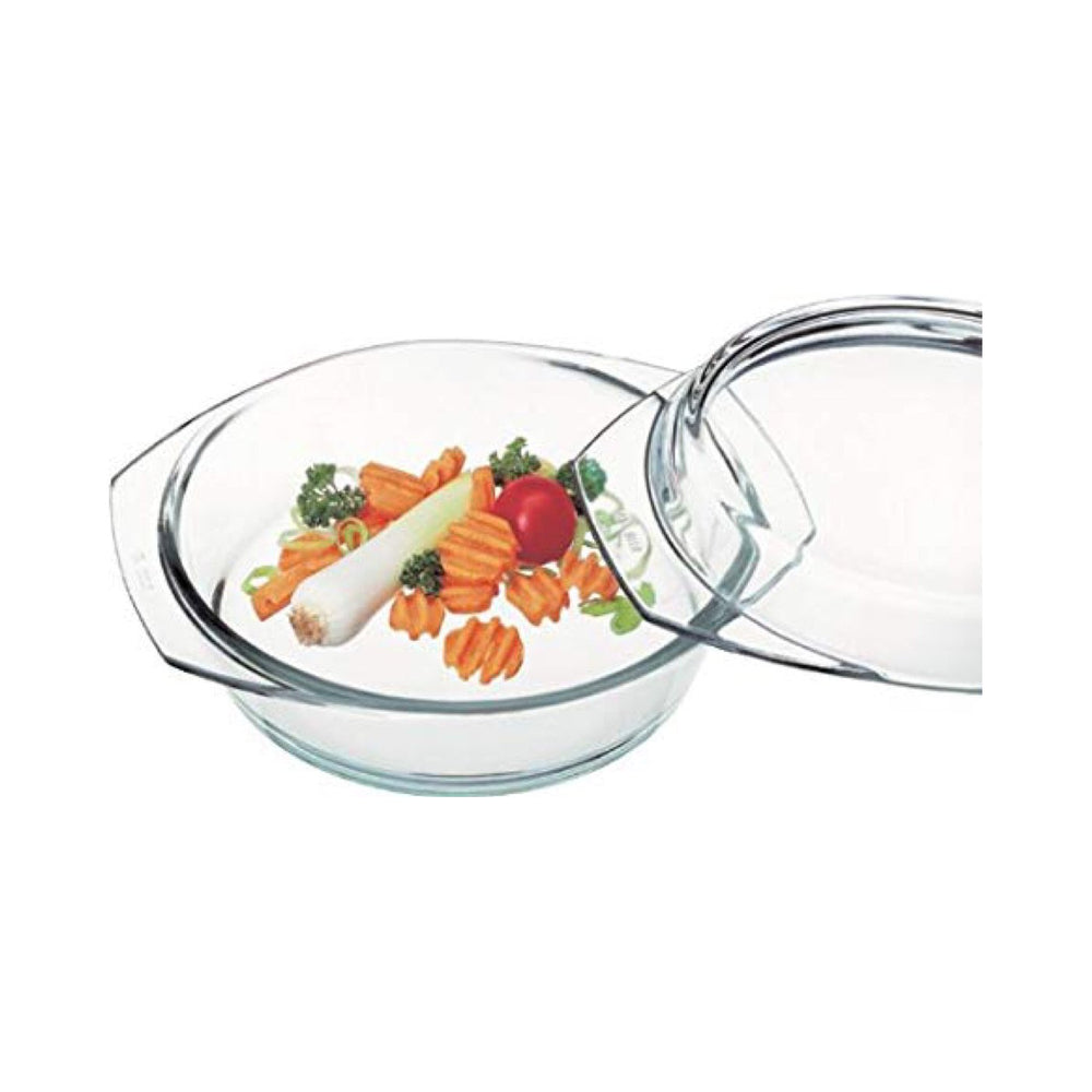Simax - Round Glass Casserole with Glass Lid, 0.75 qt
