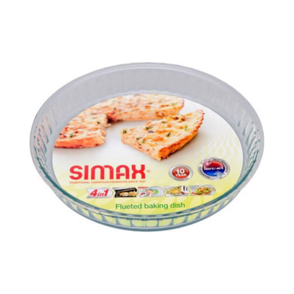 Simax - Round Glass Pie Baking Dish, 1.8 qt
