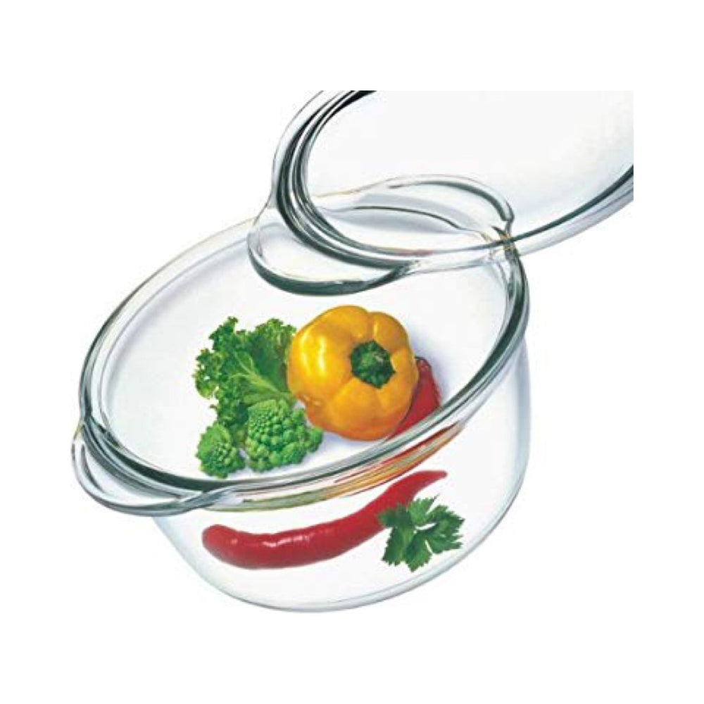 Simax - Deep Round Glass Casserole with Glass Lid, 1.9 qt