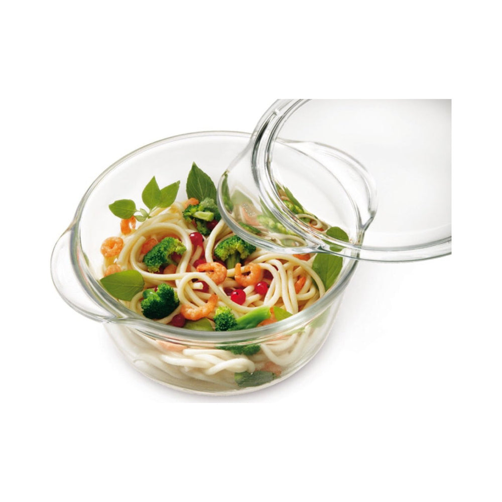 Simax - Deep Round Glass Casserole with Glass Lid, 3 qt