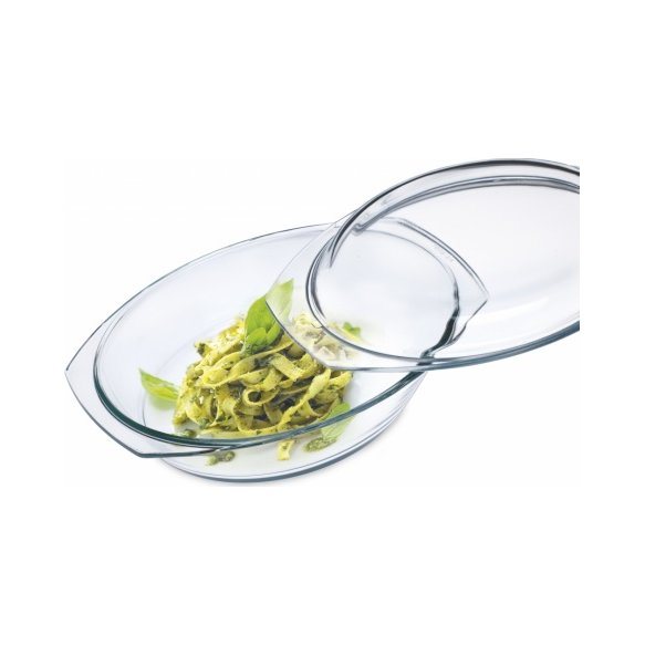 Simax - Oval Casserole with Glass Lid, 3.2 qt