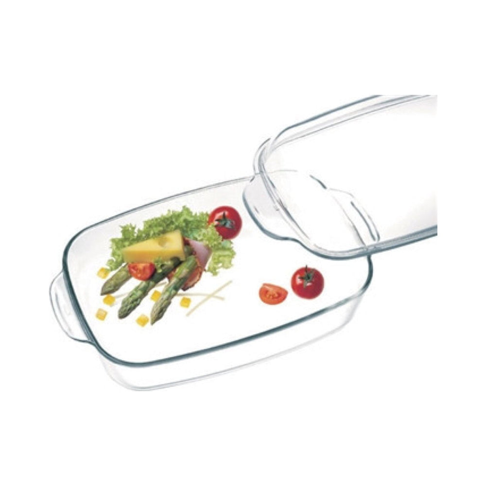Simax - Oblong Glass Casserole with Glass Lid, 3.4 qt