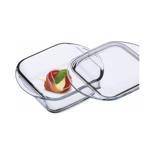 Simax - Square Glass Casserole with Glass Lid, 0.3 qt