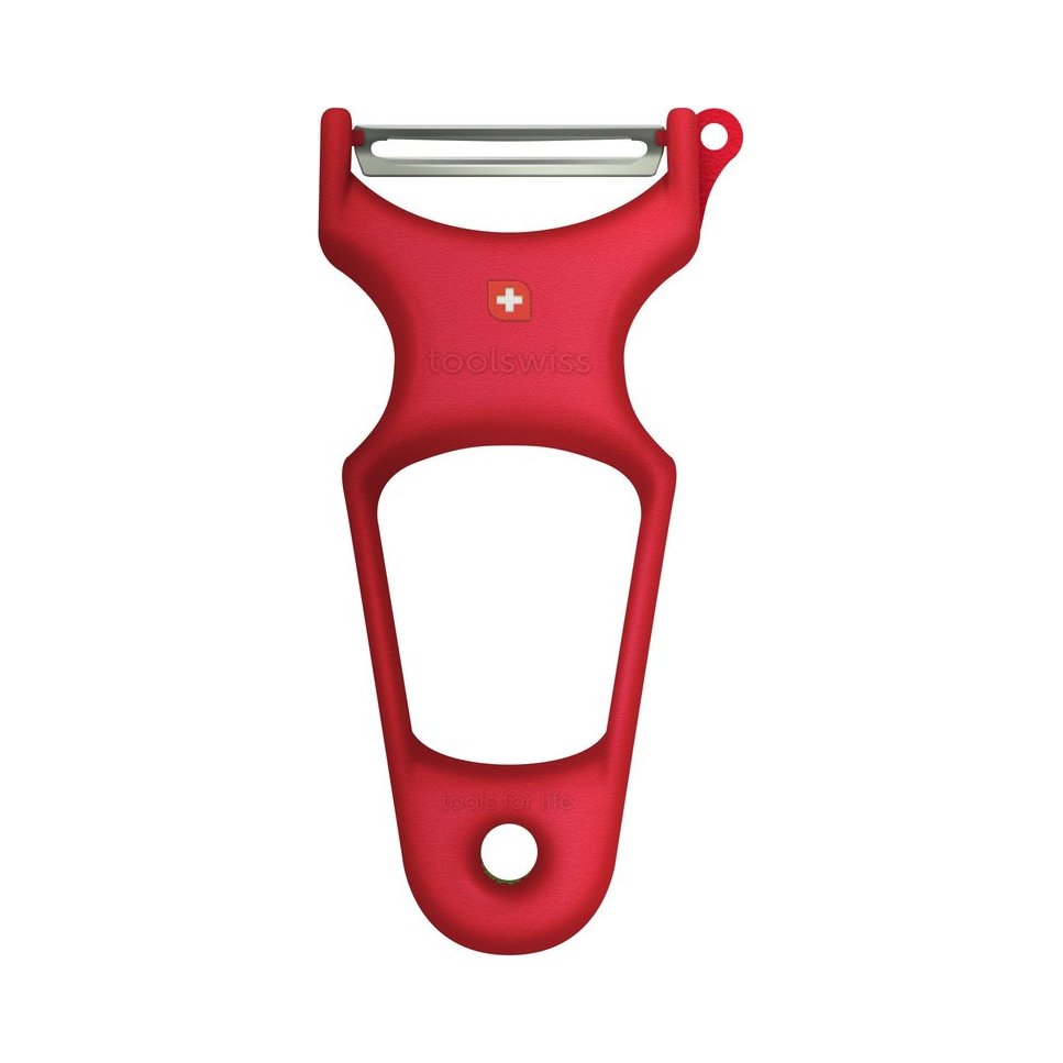 Toolswiss - Classinox, Vegetable Peeler, SS Blade, Red