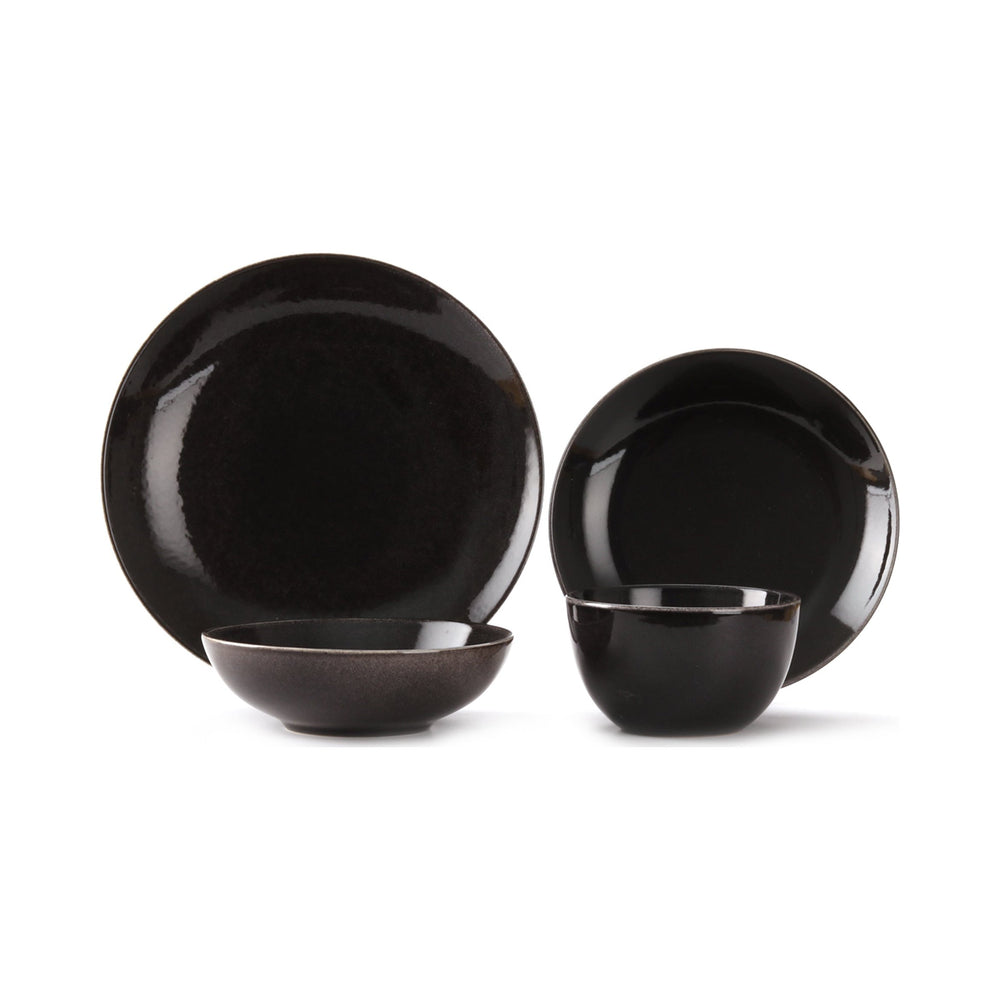 Vikko - Haven, Black, 12 Pc Dinnerware Set, Service for 4