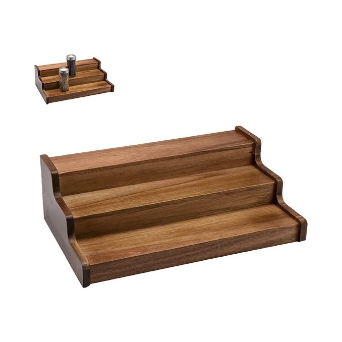 Vikko - Acacia, Wooden Seasoning Rack, 12" x 8" x 4"