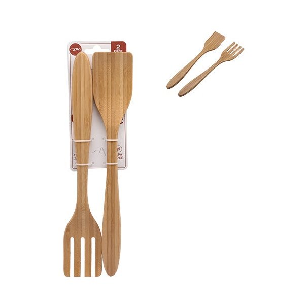 Vikko - Bamboo, Spatula Set, 14" x 2.5", 2 Pc Set