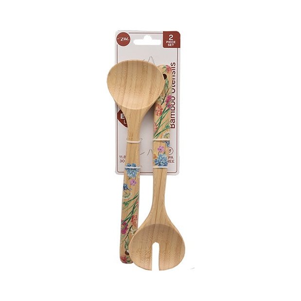 Vikko - Bamboo, Spoon and Fork, 11" x 3", 2 Pc Set
