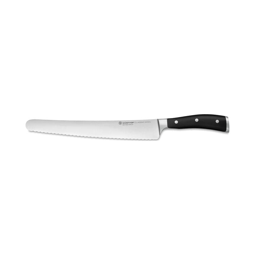 Wusthof - Classic Ikon, Super Slicer Knife, Serrated Blade, Round Tip, Black, 10.25"