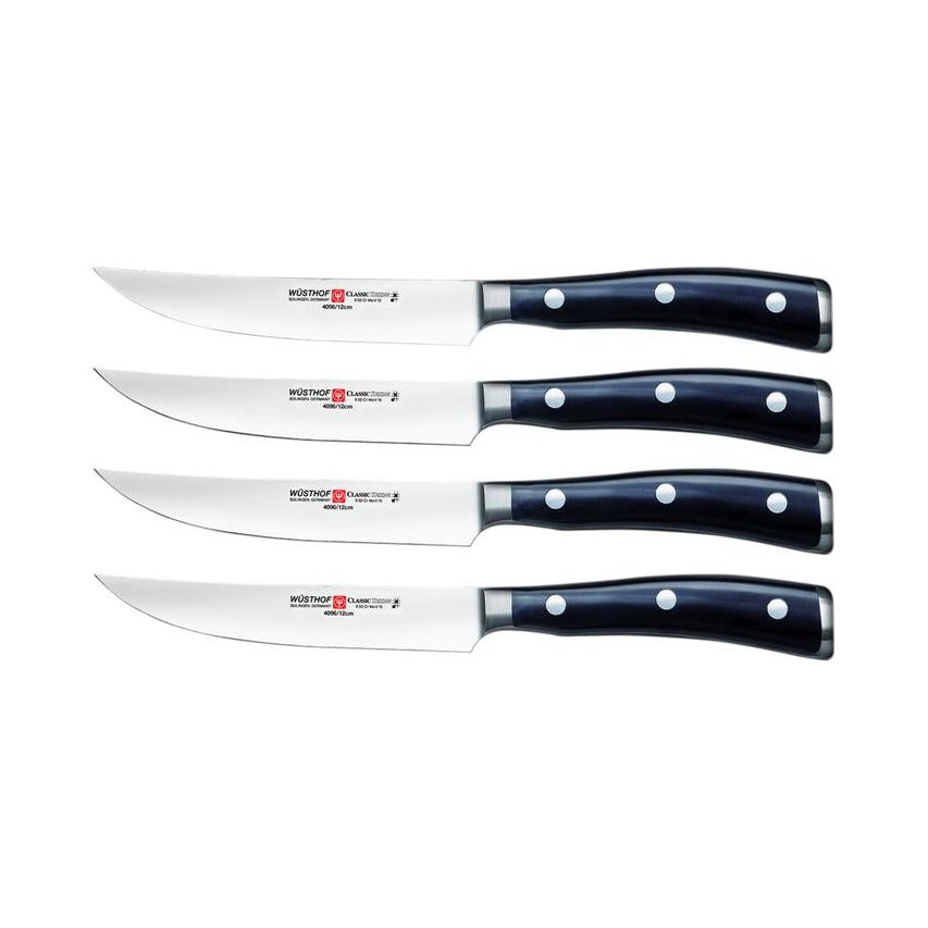 Wusthof - Ikon, Steak Knife Set, Black, 4.5", 4 Pc Set