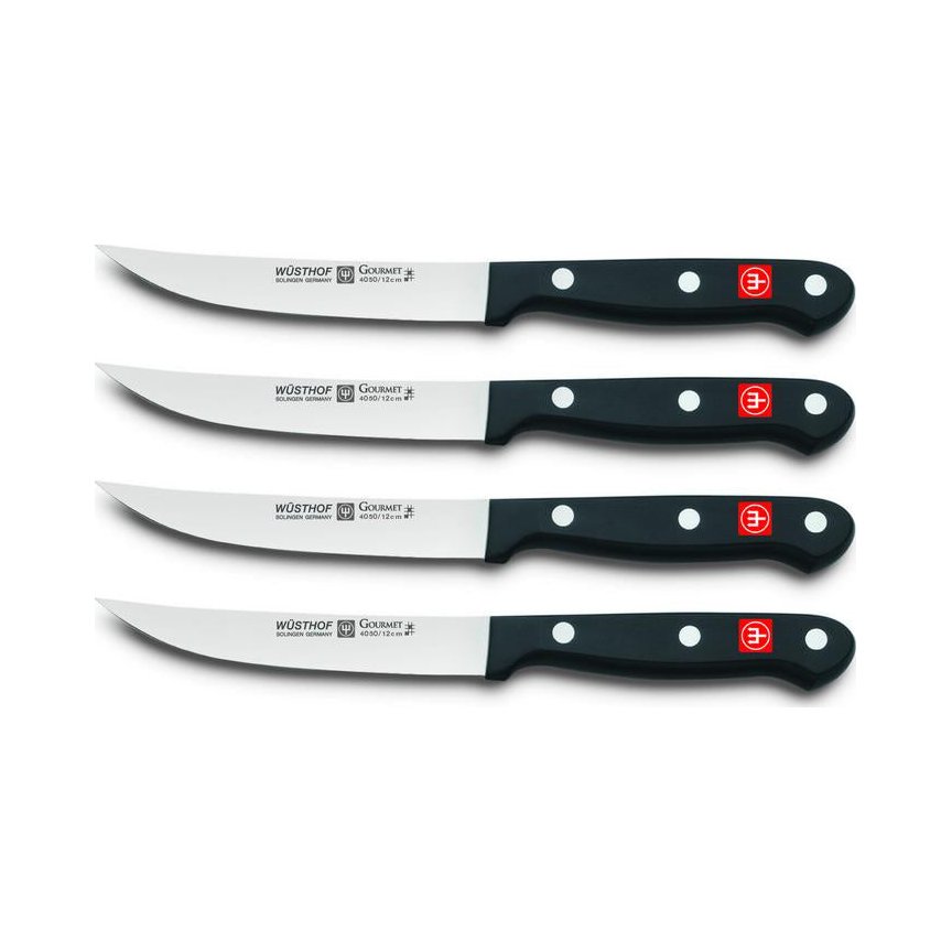 Wusthof - Gourmet, Steak Knife Set, Black, 4 Pc Set, 4.5"