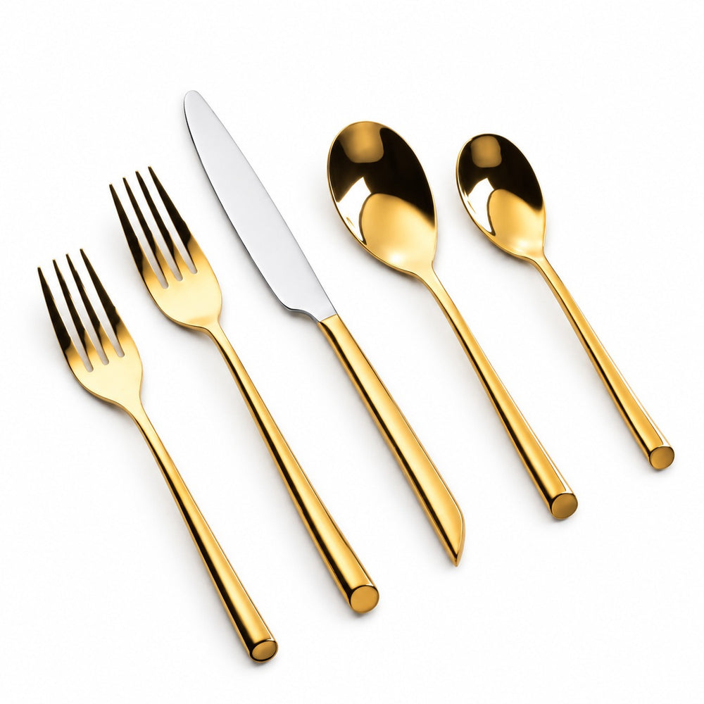 Prestige - Towle Living, Wave, Gold Plated, SS, 20 Pc Flatware Set