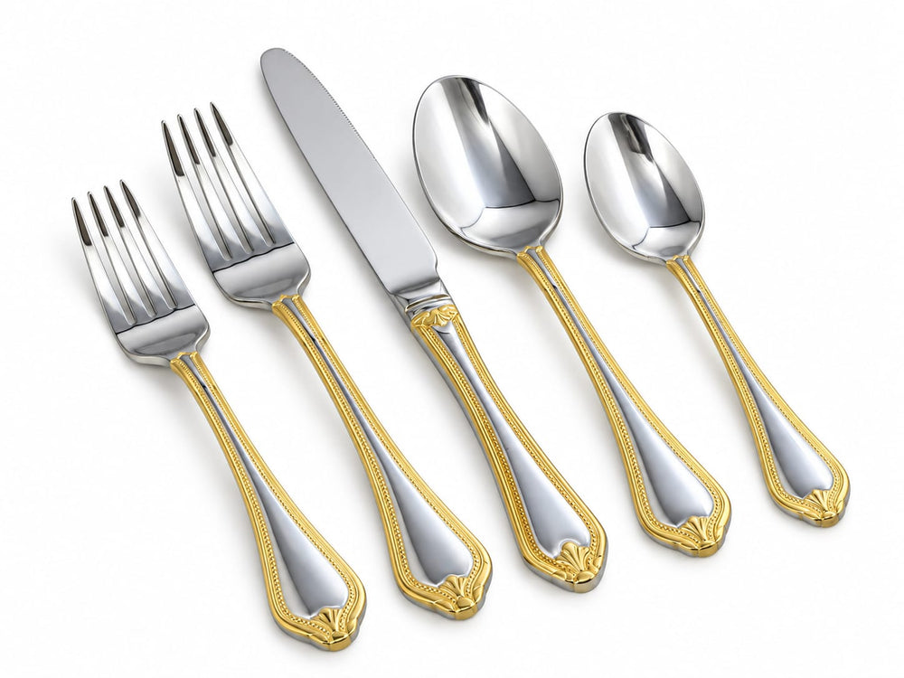 Prestige - Sherbrook, Gold Accent, SS, 20 Pc Flatware Set
