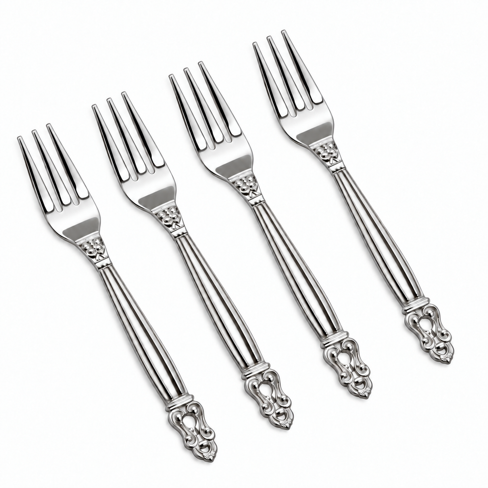 Prestige - Stockholm, Shiny Silver, SS, Fruit Fork, 4 Pc Set