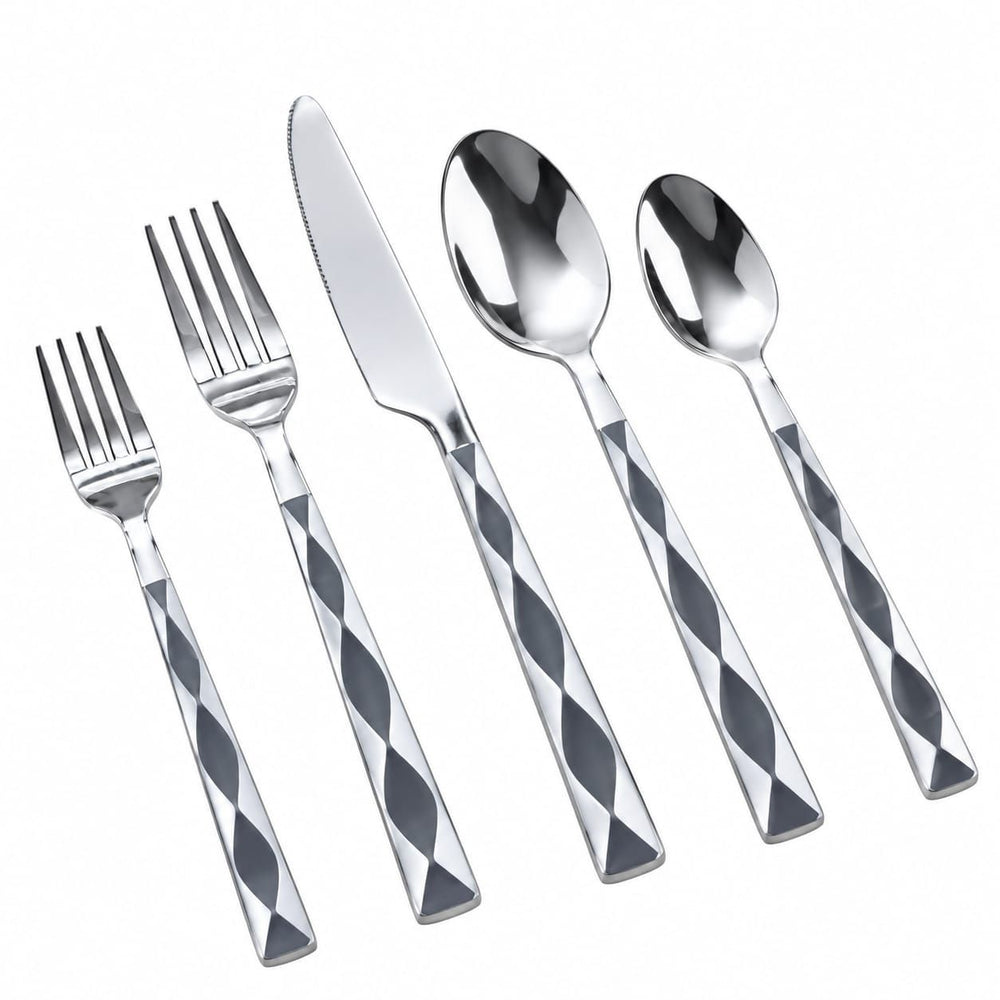 Prestige - Boca, Grey and White, 20 Pc Flatware Set - Gift Box
