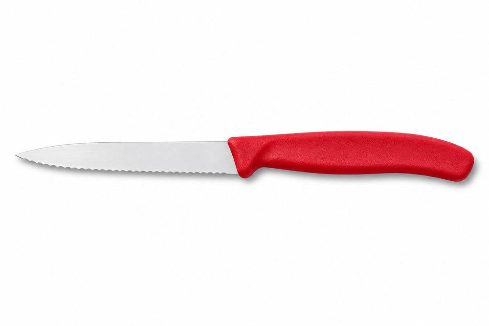Prestige - Utility Knife, Serrated Tip, Red, 4"