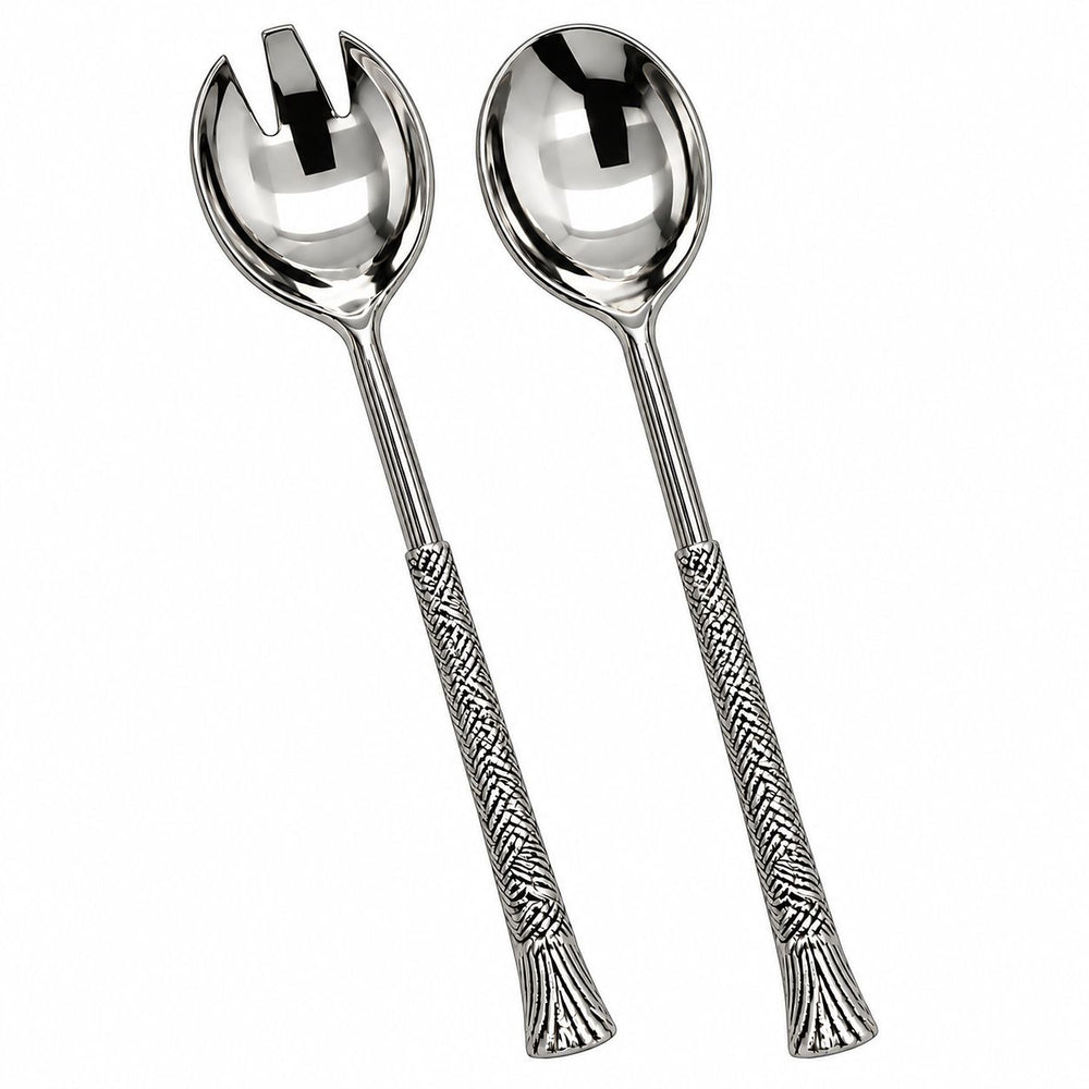 Prestige - Metropolitan by Holister, Silver Herringbone, SS, Salad Server, 2 Pc Set