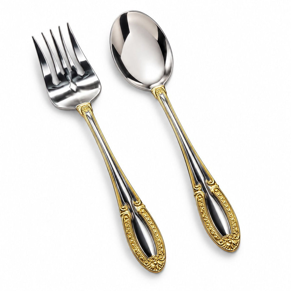 Prestige - Venetian, Gold Accent, SS, Salad Server, 2 Pc Set