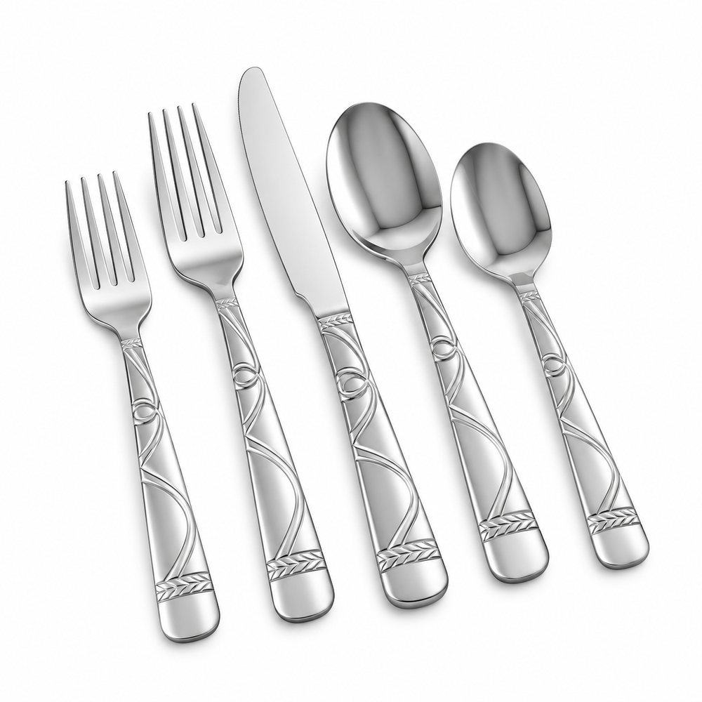 Prestige - Jubilee Frost, Brushed Silver, 20 Pc Flatware Set - Gift Box
