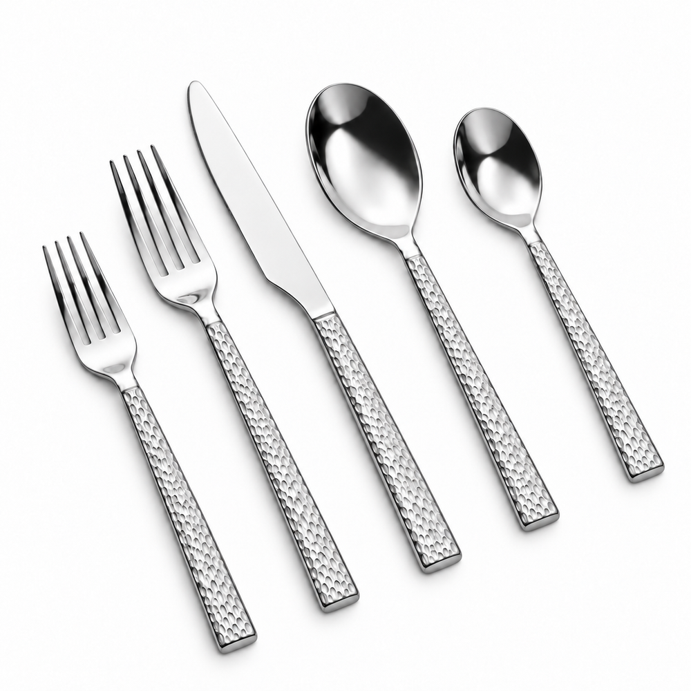 Prestige - Anna, Hammered Forged, SS, 20 Pc Flatware Set