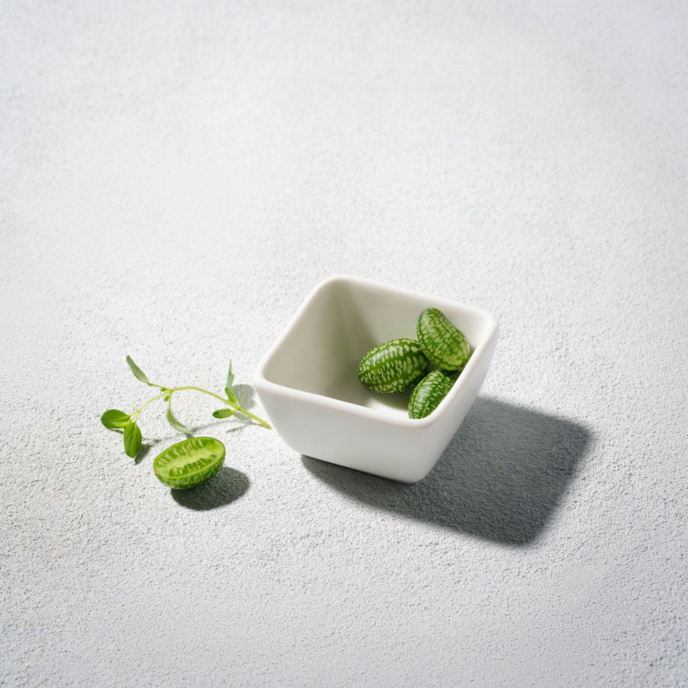 Vikko - Lightning, Deep Square Sauce Dish, White, 2.5"