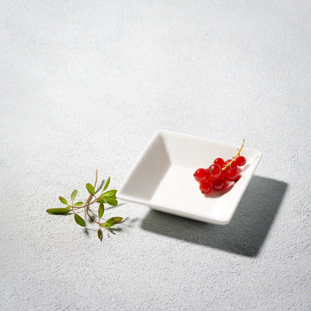 Vikko - Lightning, Square Sauce Dish, White, 3.5"