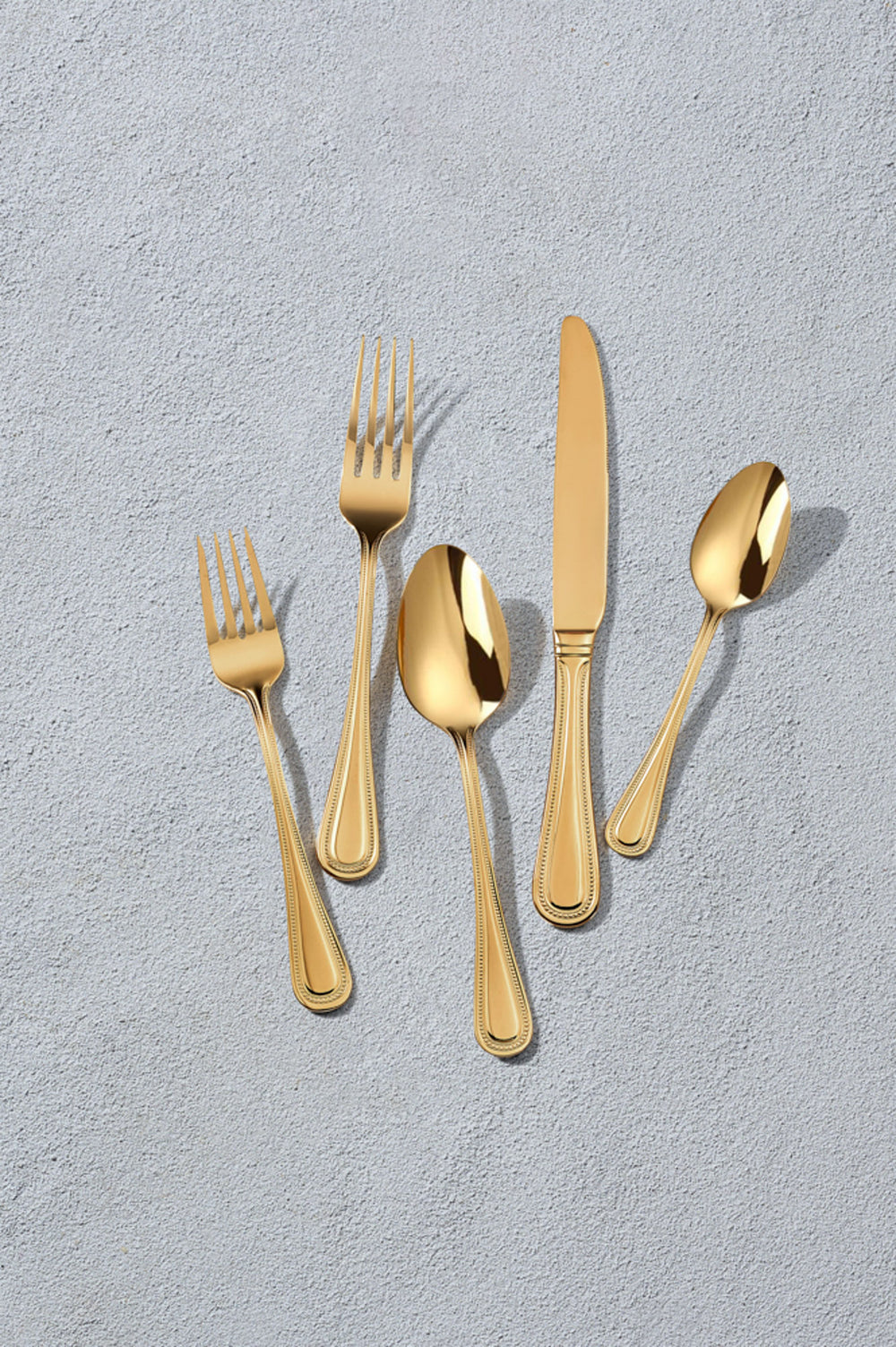 Vikko - Gems, Shiny Gold, 18/10 SS, 20 Pc Flatware Set - Gift Box No Window