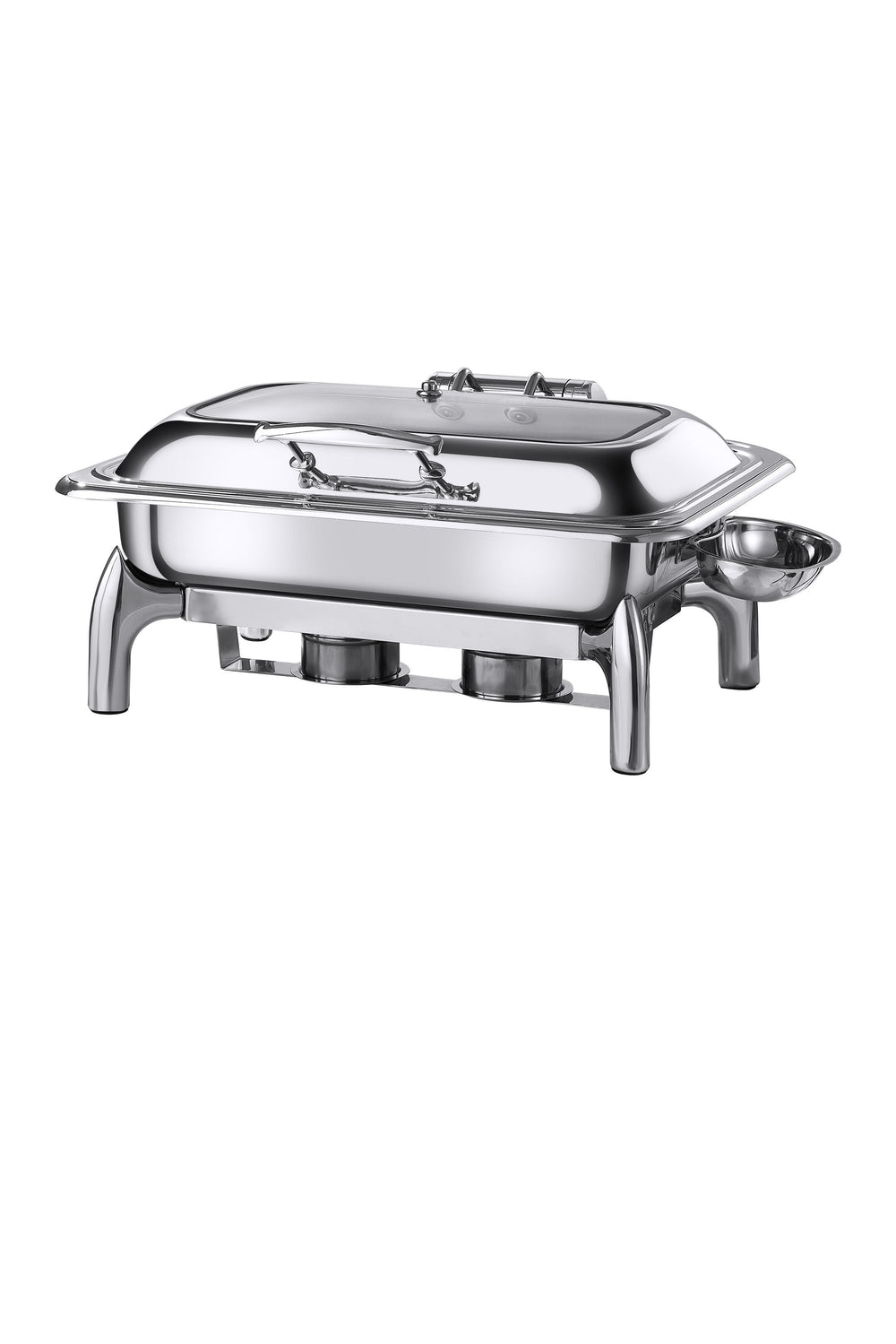 Castro - Madison, Rectangular Roll Top Glass Window Chafing Dish, SS, 9 qt