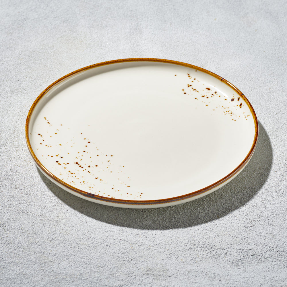 Vikko - Rustic, Round Plate, Cream, 11"