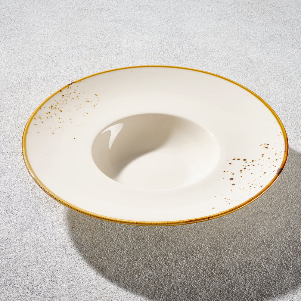 Vikko - Rustic, Risotto Plate, Cream, 10"