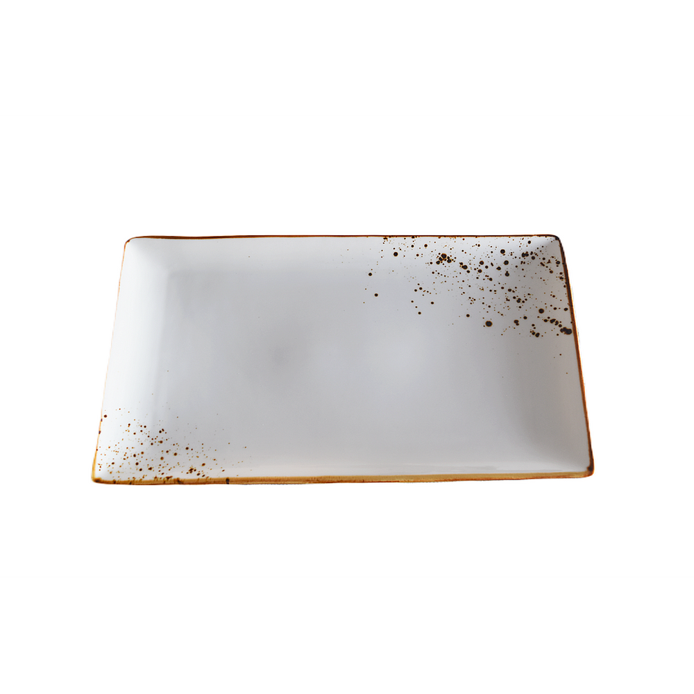 Vikko - Rustic, Rectangle Plate, Cream, 13.5" x 7.5"