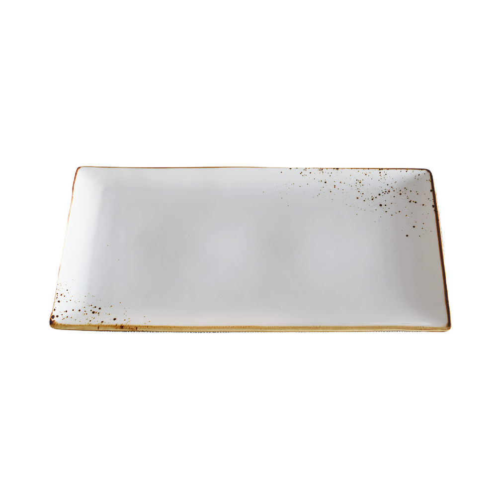 Vikko - Rustic, Rectangle Plate, Cream, 15" x 7"