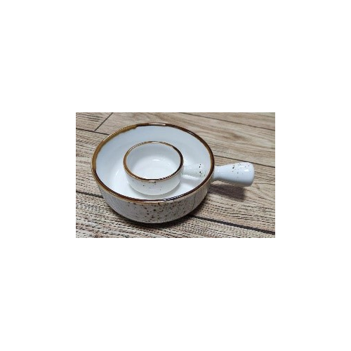 Vikko - Rustic, Bowl with Handle, Cream, 3"