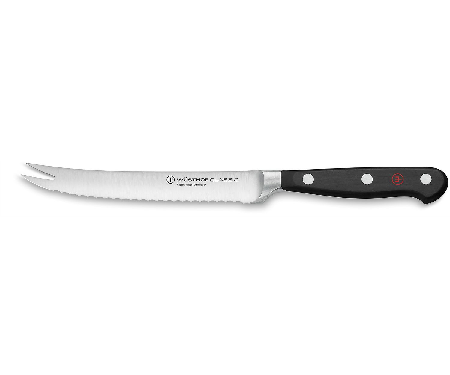 Wusthof – Classic, Tomato Knife, Serrated Blade, Black, 5.5″ | Rental