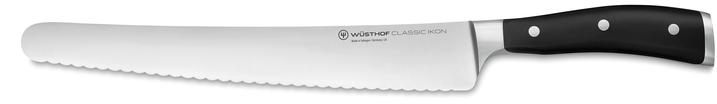 Wusthof – Classic Ikon, Super Slicer Knife, Serrated Blade, Round Tip, Black, 10.25″ | Rental