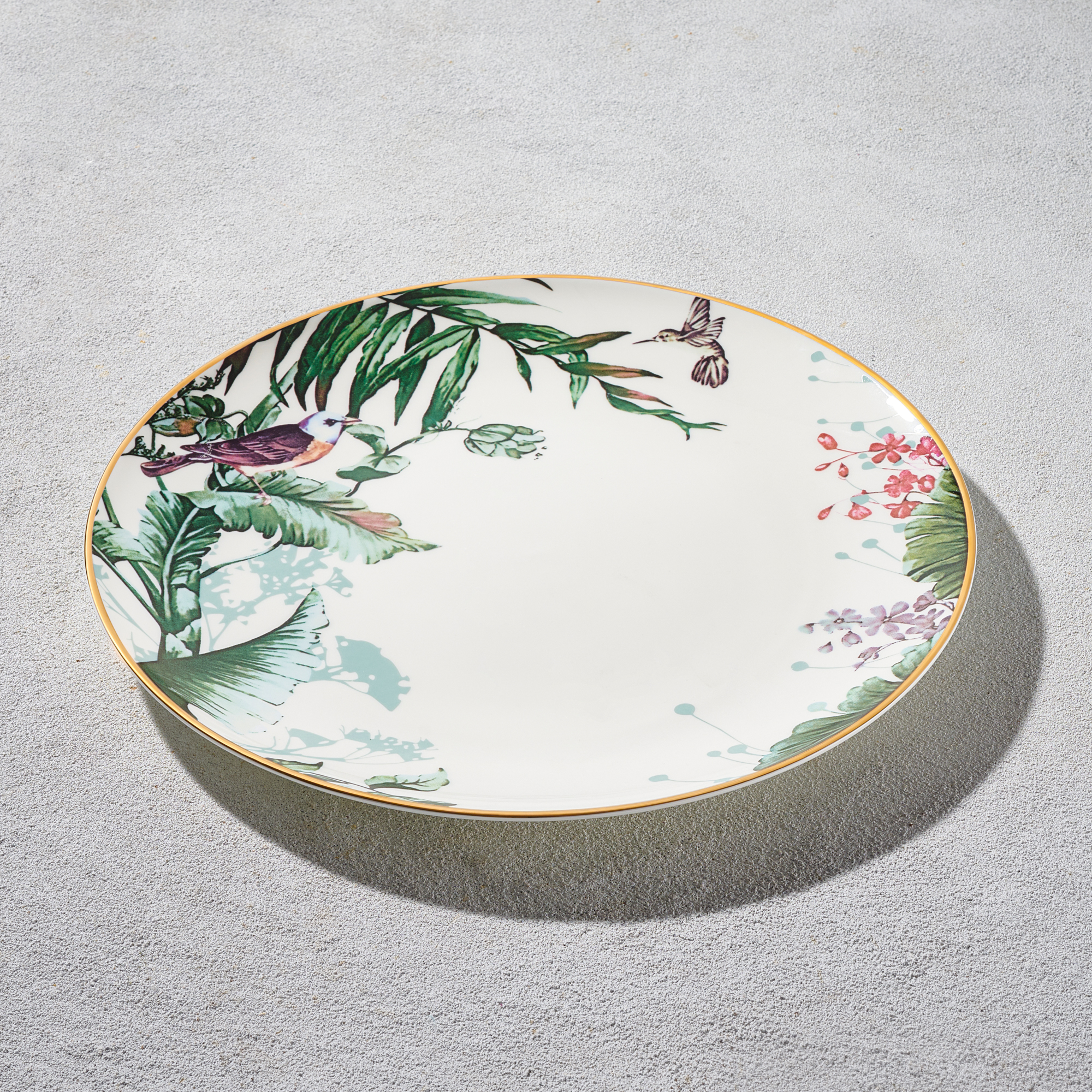 Vikko – Floral, Charger, White and Gold, 12″ | Rental Vikko – Floral, Charger, White and Gold, 12″ | Rental