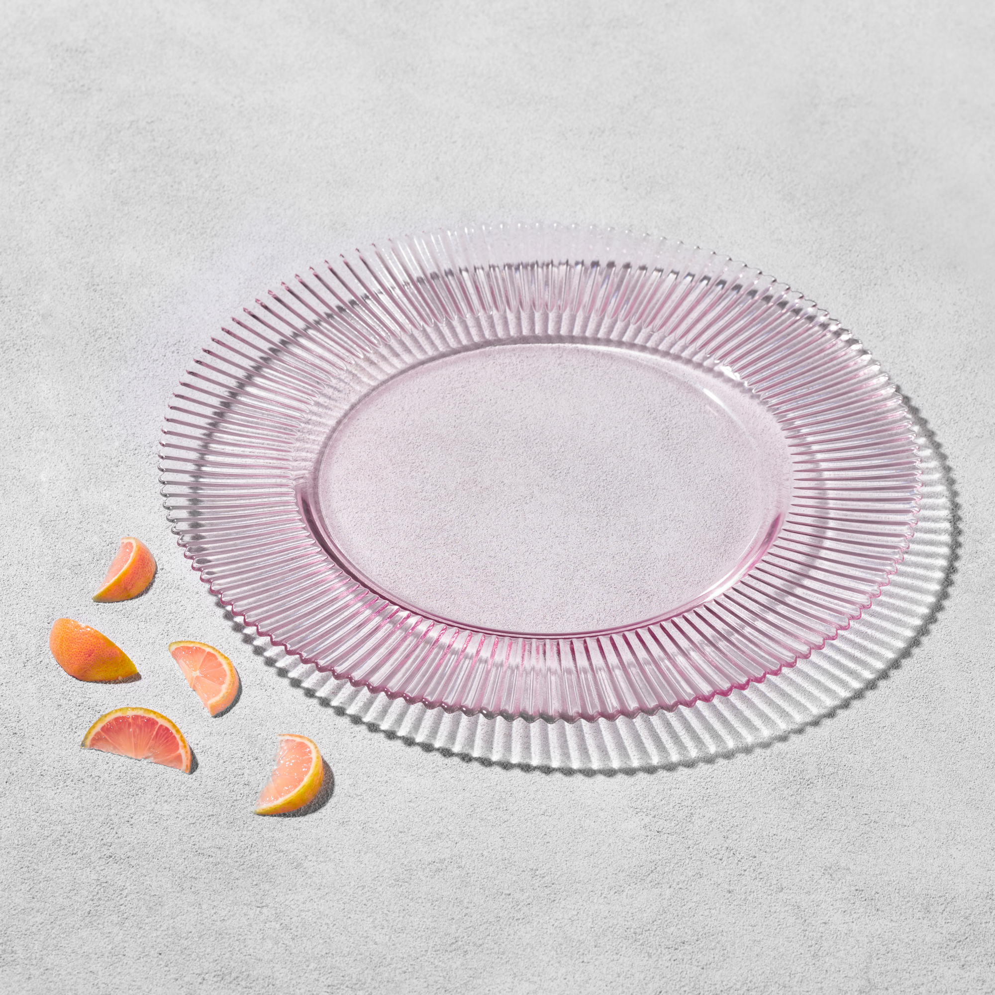 Vikko – Forest, Ribbed Glass Charger, Pink, 13″ | Rental Vikko – Forest, Ribbed Glass Charger, Pink, 13″ | Rental