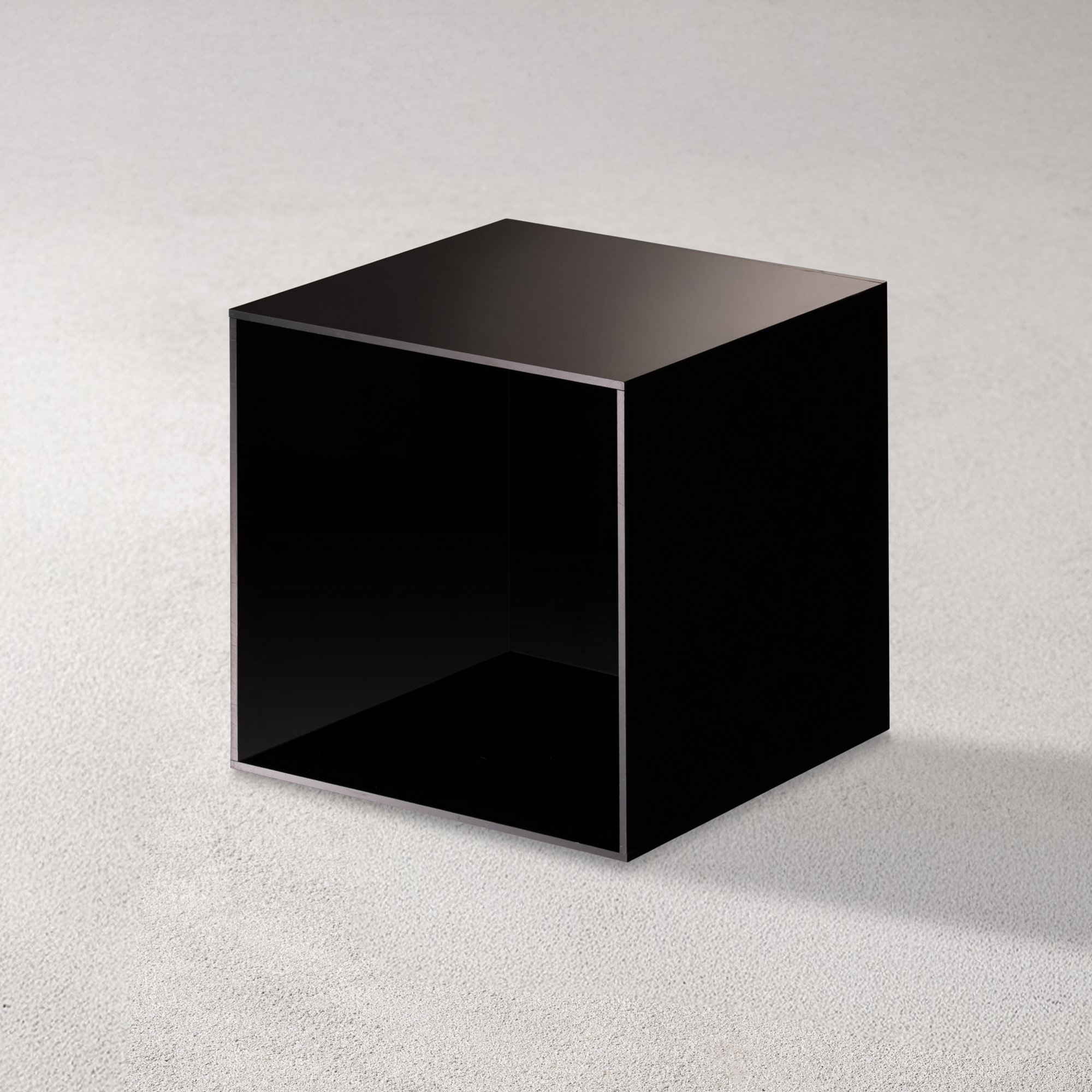 Vikko – Charm, Acrylic Square Cube, Black, 8″ | Rental
