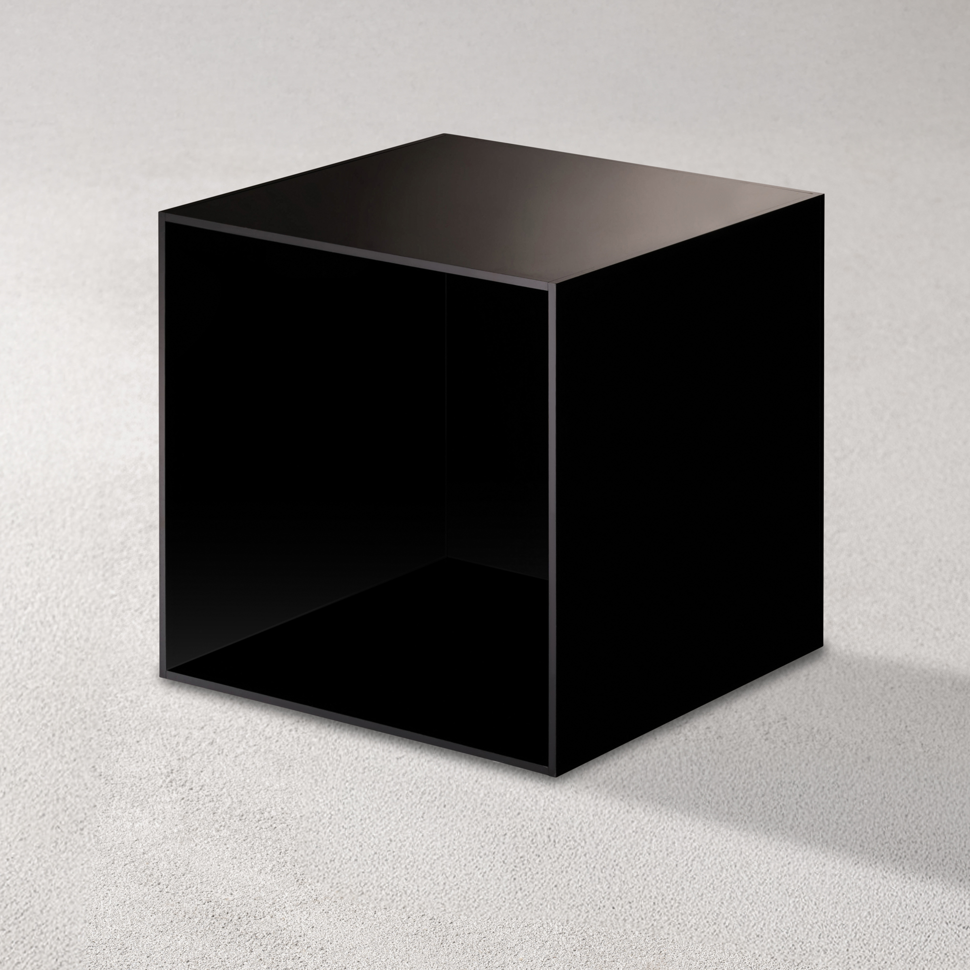 Vikko – Charm, Acrylic Square Cube, Black, 10″ | Rental