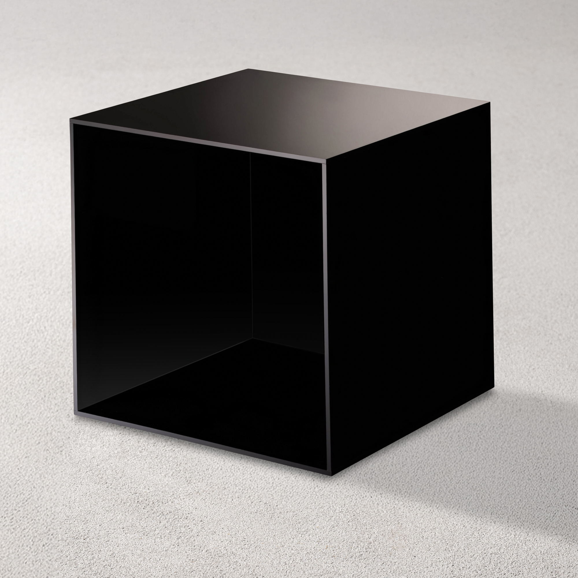 Vikko – Charm, Acrylic Square Cube, Black, 12″ | Rental