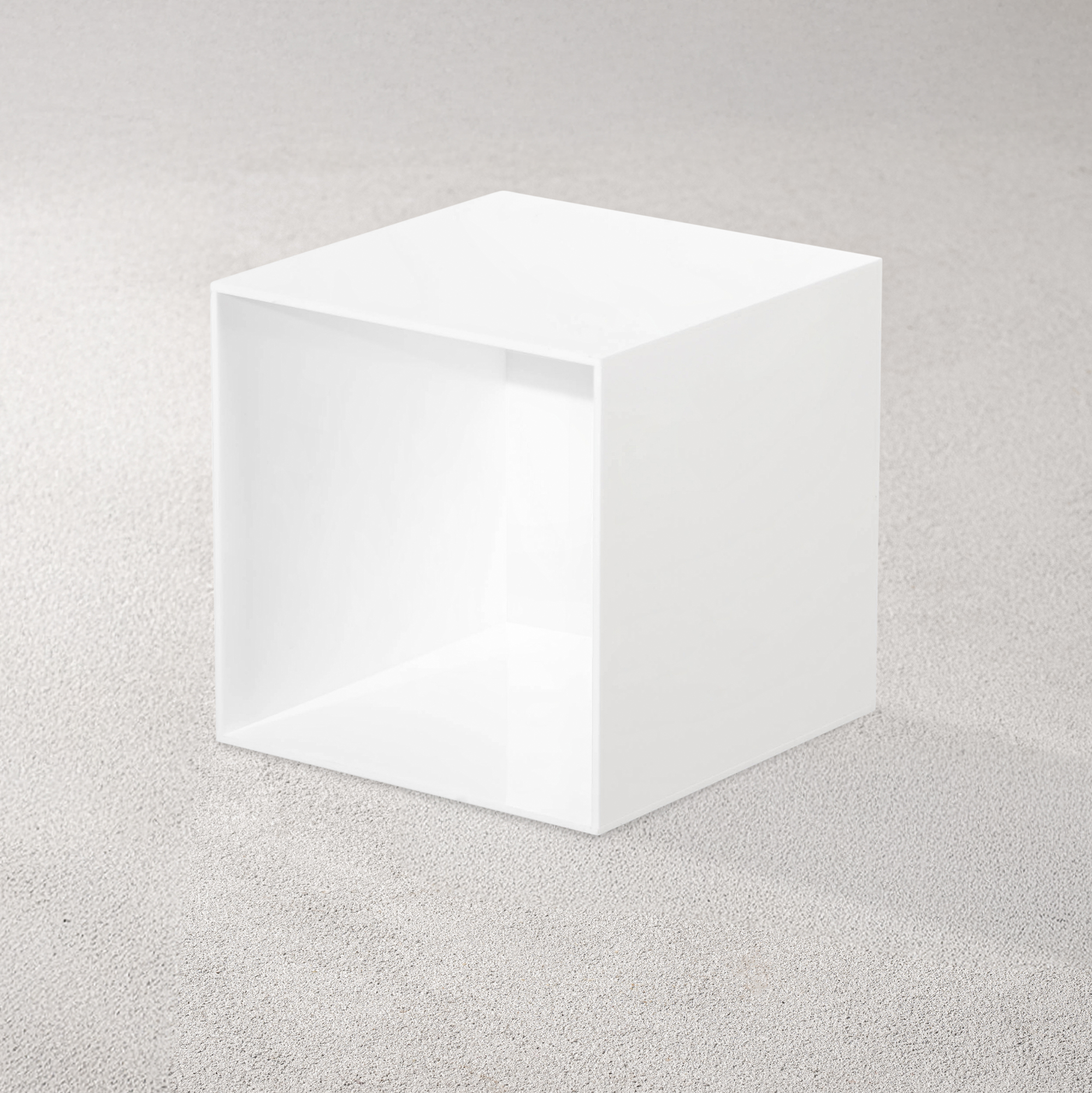 Vikko – Charm, Acrylic Square Cube, White, 8″ | Rental