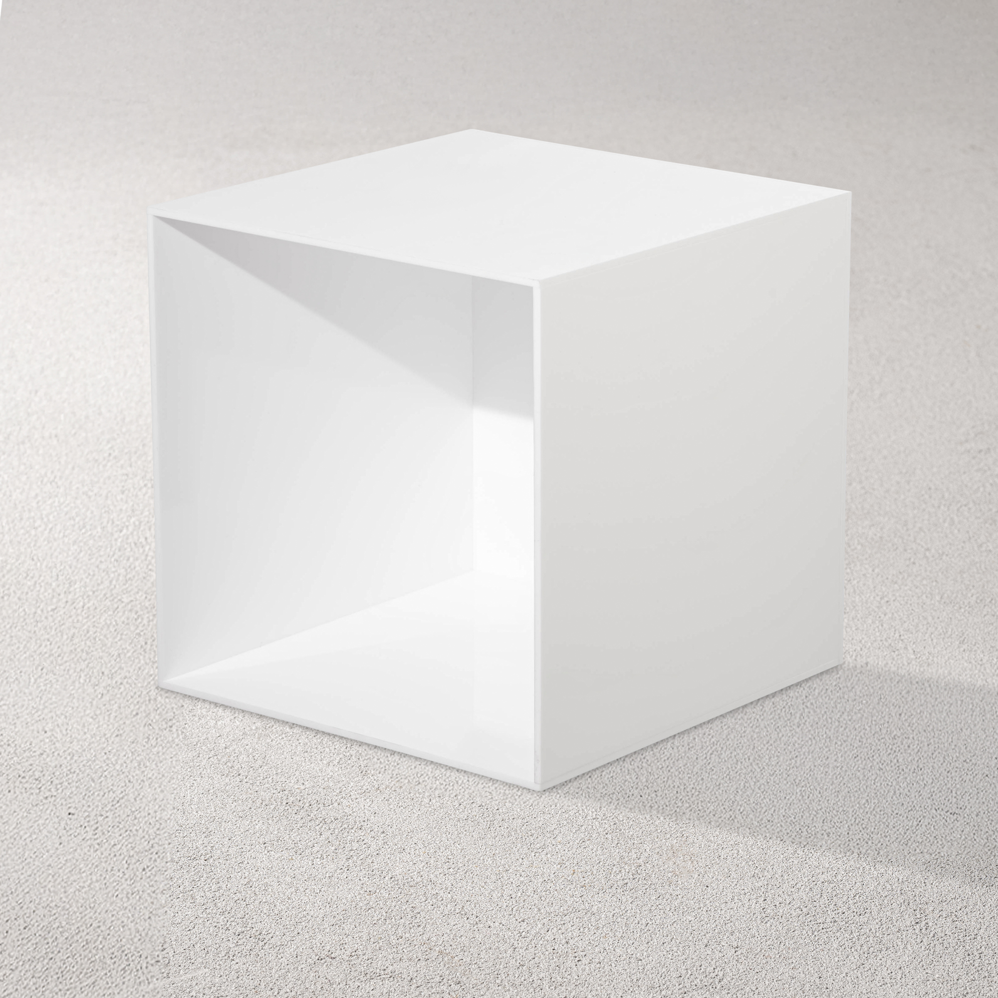Vikko – Charm, Acrylic Square Cube, White, 12″ | Rental