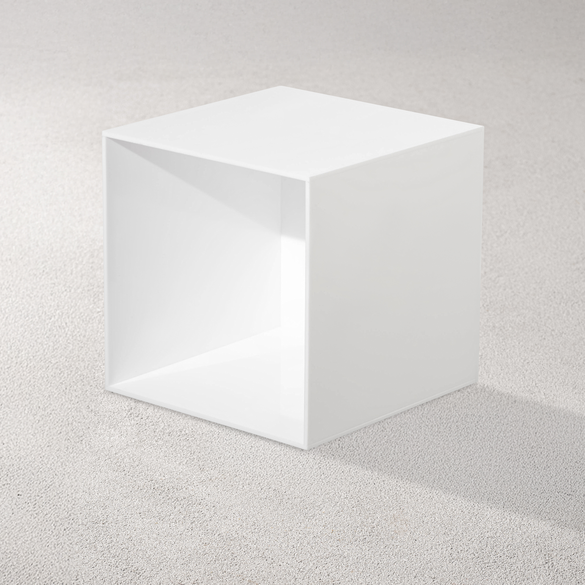 Vikko – Charm, Acrylic Square Cube, White, 10″ | Rental