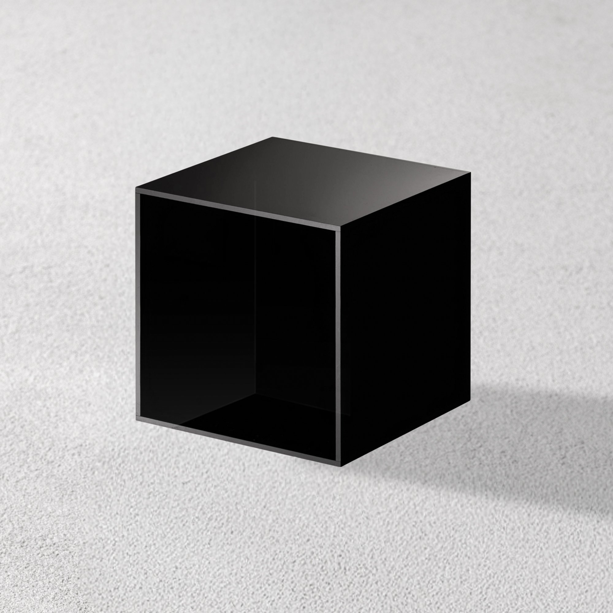 Vikko – Charm, Acrylic Square Cube, Black, 6″ | Rental