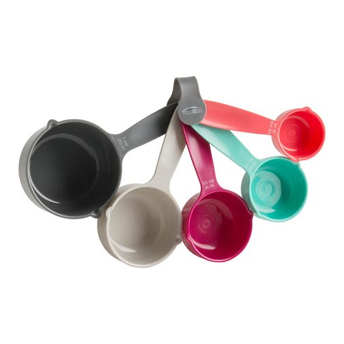 Trudeau – Colored Measuring Cups Set, 1/8 C, 1/4 C, 1/3 C, 1/2 C, and 1 C